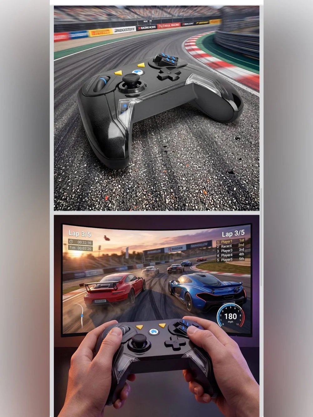 GHOST GEAR Wireless Racing Controller Nintendo Switch 2/Switch/PC Black/White